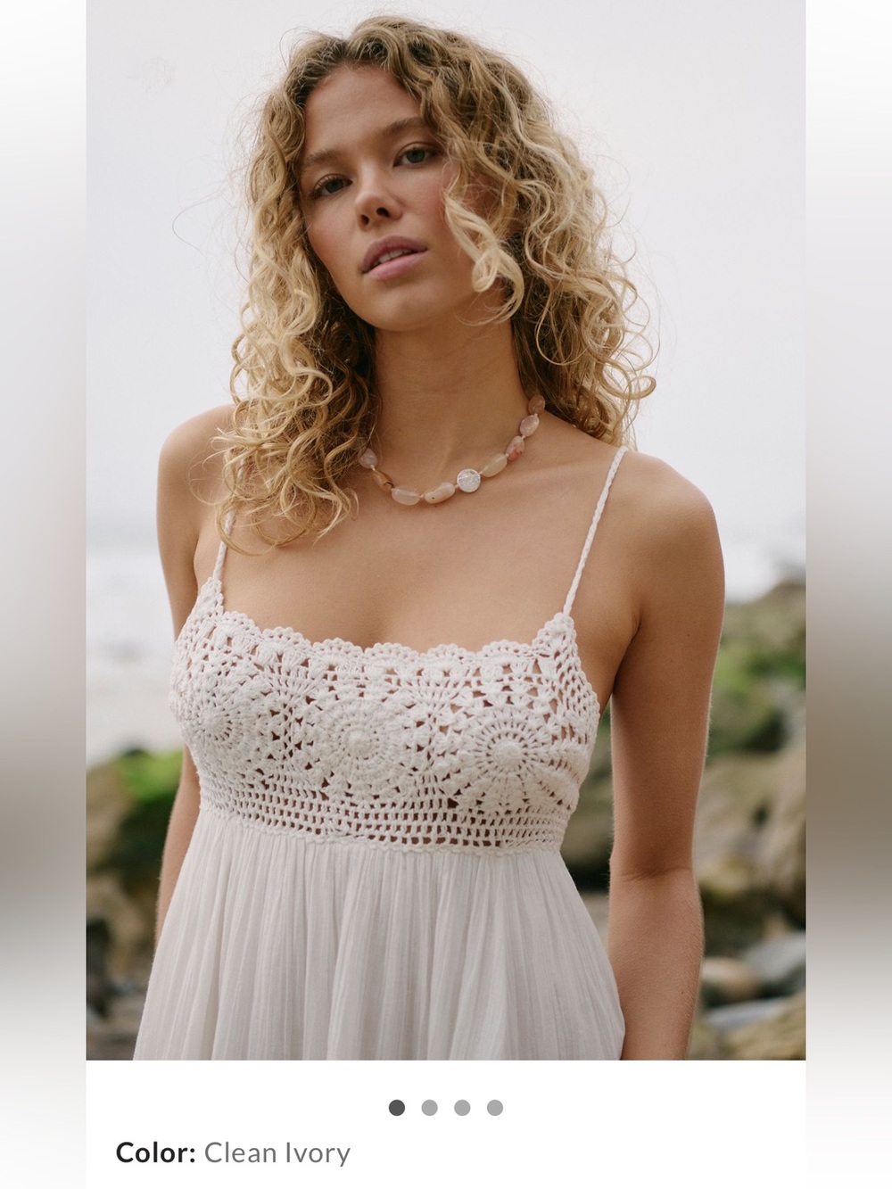 Free People Sandoll Cotton Mini Dress in Clean Ivory